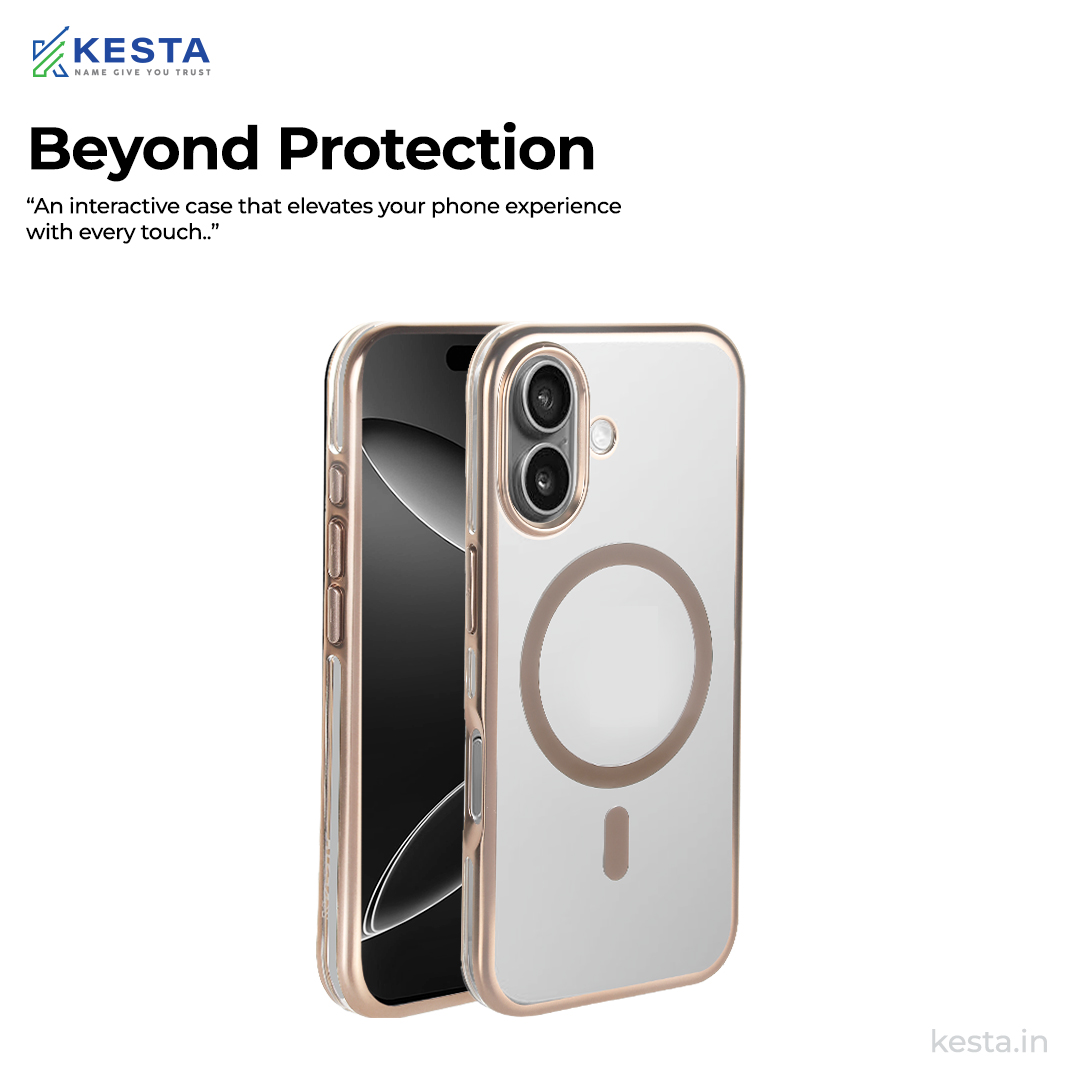 iPhone 16 Cover - Notify Popup Gold Transparent Case (Camera Sink Protection & Wireless Charging Optimized)